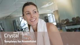  Presentation with water sports - Slides featuring fitness girl relaxing on sports background and a coral colored foreground