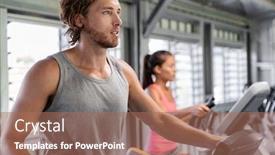  Presentation with cardio - Theme enhanced with fitness-gym-people-training background and a coral colored foreground
