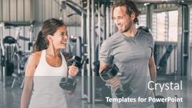  Presentation with personal training - Cool new slides with fitness-gym-personal-trainer-coach backdrop and a gray colored foreground