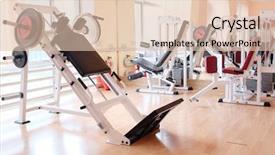  Presentation with equipment - Audience pleasing slide set consisting of fitness gym with sports equipment backdrop and a lemonade colored foreground