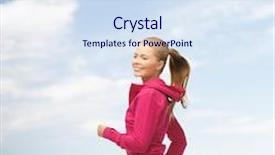  Presentation with health diet - Presentation design having fitness health and diet concept - beautiful sporty woman running or jumping background and a sky blue colored foreground