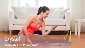  Presentation with diet low carb concept healthy - Presentation design consisting of fitness home technology and diet background and a coral colored foreground