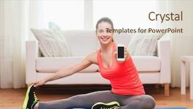  Presentation with teenage girl - Amazing presentation design having fitness home technology and diet backdrop and a sky blue colored foreground