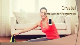  Presentation with mobile technology - Cool new theme with fitness home technology and diet backdrop and a cream colored foreground