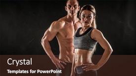  Presentation with healthy lifestyle - Presentation theme with fitness-in-gym-sport background and a tawny brown colored foreground