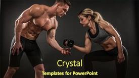  Presentation with sport and health - Beautiful PPT theme featuring fitness-in-gym-sport backdrop and a wine colored foreground