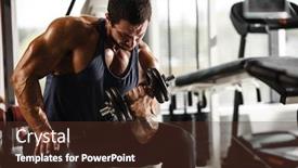  Presentation with healthy lifestyle - Cool new presentation with fitness-in-gym-sport backdrop and a tawny brown colored foreground