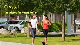  Presentation with pittsburgh city and sports - Presentation theme having fitness in the city background and a tawny brown colored foreground