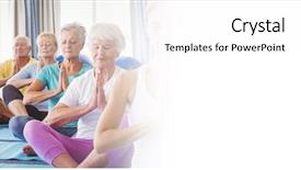  Presentation with fitness for senior citizens - Cool new presentation with fitness instructor in retirement house backdrop and a  colored foreground