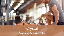  Presentation with fitness - Presentation design enhanced with fitness instructor with girl background and a coral colored foreground