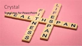  Presentation with fitness - Slide set consisting of fitness-lifespan-and-healthspan-crossword background and a coral colored foreground