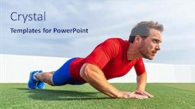  Presentation with diamond - Presentation design featuring plyometric - fitness man doing diamond hand background and a sky blue colored foreground