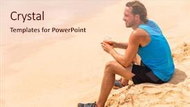  Presentation with fruit vegetable juice - Colorful presentation theme enhanced with fitness man drinking detox juice backdrop and a lemonade colored foreground