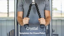  Presentation with club training - Amazing presentation theme having fitness man exercising triceps muscles backdrop and a gray colored foreground