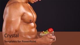  Presentation with fresh man chemistry - Cool new PPT theme with fitness man holding a bowl backdrop and a red colored foreground