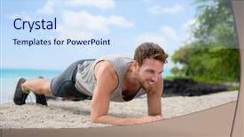  Presentation with exercise kids kid doing fitness - Amazing slides having fitness man planking doing plank backdrop and a sky blue colored foreground