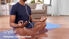  Presentation with healthy lifestyle - PPT theme consisting of fitness-meditation-and-healthy-lifestyle background and a red colored foreground