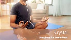  Presentation with health and fitness - Presentation design with fitness-meditation-and-healthy-lifestyle background and a coral colored foreground