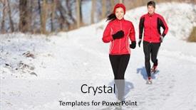  Presentation with trail running runner - PPT theme having fitness model and caucasian man background and a light gray colored foreground