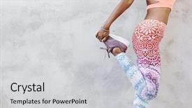  Presentation with sports shoes - Amazing presentation design having fitness model in fashion sportswear backdrop and a light gray colored foreground