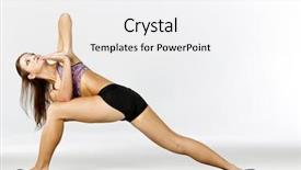  Presentation with fitness - Presentation theme enhanced with fitness model preparing to work background and a white colored foreground