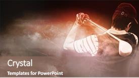  Presentation with color powder - Presentation theme with fitness orange blue - man playing golf against digitally background and a  colored foreground