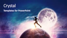  Presentation with blue lights - Presentation design featuring fitness orange blue - pretty fit blonde jogging background and a navy blue colored foreground