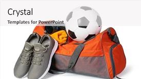  Presentation with sports - Amazing presentation design having fitness orange blue - sports bag with sports equipment backdrop and a white colored foreground