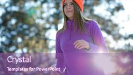  Presentation with forest winter - Slide deck featuring fitness orange blue - young woman running background and a violet colored foreground