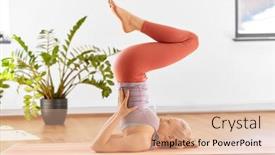  Presentation with young healthy people - Presentation design enhanced with fitness-people-and-healthy-lifestyle background and a coral colored foreground