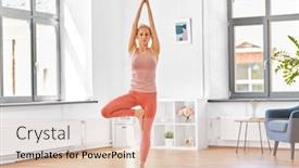  Presentation with young healthy people - Cool new presentation design with fitness-people-and-healthy-lifestyle backdrop and a lemonade colored foreground