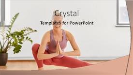  Presentation with young healthy people - Slide deck having fitness-people-and-healthy-lifestyle background and a light gray colored foreground