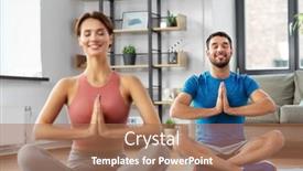  Presentation with healthy people - Colorful presentation design enhanced with fitness-people-and-healthy-lifestyle backdrop and a coral colored foreground