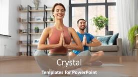  Presentation with healthy people - Beautiful presentation design featuring fitness-people-and-healthy-lifestyle backdrop and a violet colored foreground