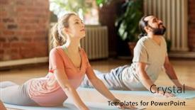  Presentation with healthy people - Slide deck enhanced with fitness-people-and-healthy-lifestyle background and a coral colored foreground