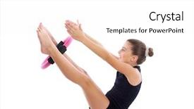  Presentation with pilates - Presentation consisting of fitness pilates yoga ring kid girl exercise workout on white background background and a white colored foreground