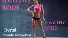  Presentation with mind body - PPT theme consisting of fitness quotes text healthy body background and a ocean colored foreground