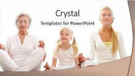  Presentation with mother child - Audience pleasing presentation theme consisting of fitness relation - row of grandmother mother backdrop and a sky blue colored foreground