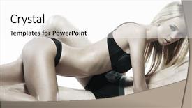  Presentation with sexy girl in stars - PPT layouts enhanced with fitness relation - young and sexy girl background and a white colored foreground