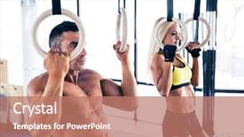  Presentation with workout - Audience pleasing PPT theme consisting of fitness rings in crossfit backdrop and a coral colored foreground