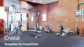  Presentation with gym - Amazing presentation theme having fitness room - decoration and equipment in modern backdrop and a gray colored foreground