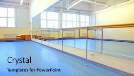  Presentation with fitness dance - Beautiful theme featuring fitness room - interior of the dance studio backdrop and a  colored foreground