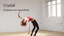  Presentation with studio - Beautiful theme featuring fitness room - modern style dancer posing backdrop and a  colored foreground