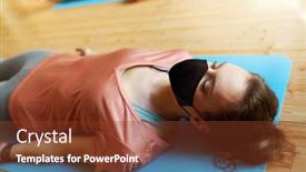  Presentation with health care - Beautiful slide deck featuring fitness-sport-and-health-care backdrop and a tawny brown colored foreground