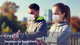  Presentation with heart disease - PPT theme featuring fitness-sport-and-health-concept background and a tawny brown colored foreground