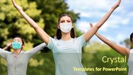  Presentation with women health - Slide set featuring fitness-sport-and-health-concept background and a tawny brown colored foreground