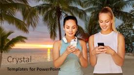  Presentation with female sport - Slide deck featuring fitness-sport-and-healthy-lifestyle background and a coral colored foreground