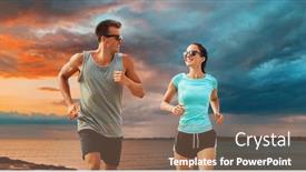  Presentation with healthy lifestyle - Audience pleasing slides consisting of fitness-sport-and-healthy-lifestyle backdrop and a coral colored foreground