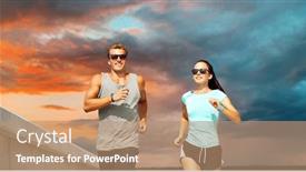  Presentation with sport and health - Slides enhanced with fitness-sport-and-healthy-lifestyle background and a coral colored foreground