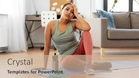  Presentation with healthy lifestyle - Theme with fitness-sport-and-healthy-lifestyle background and a coral colored foreground